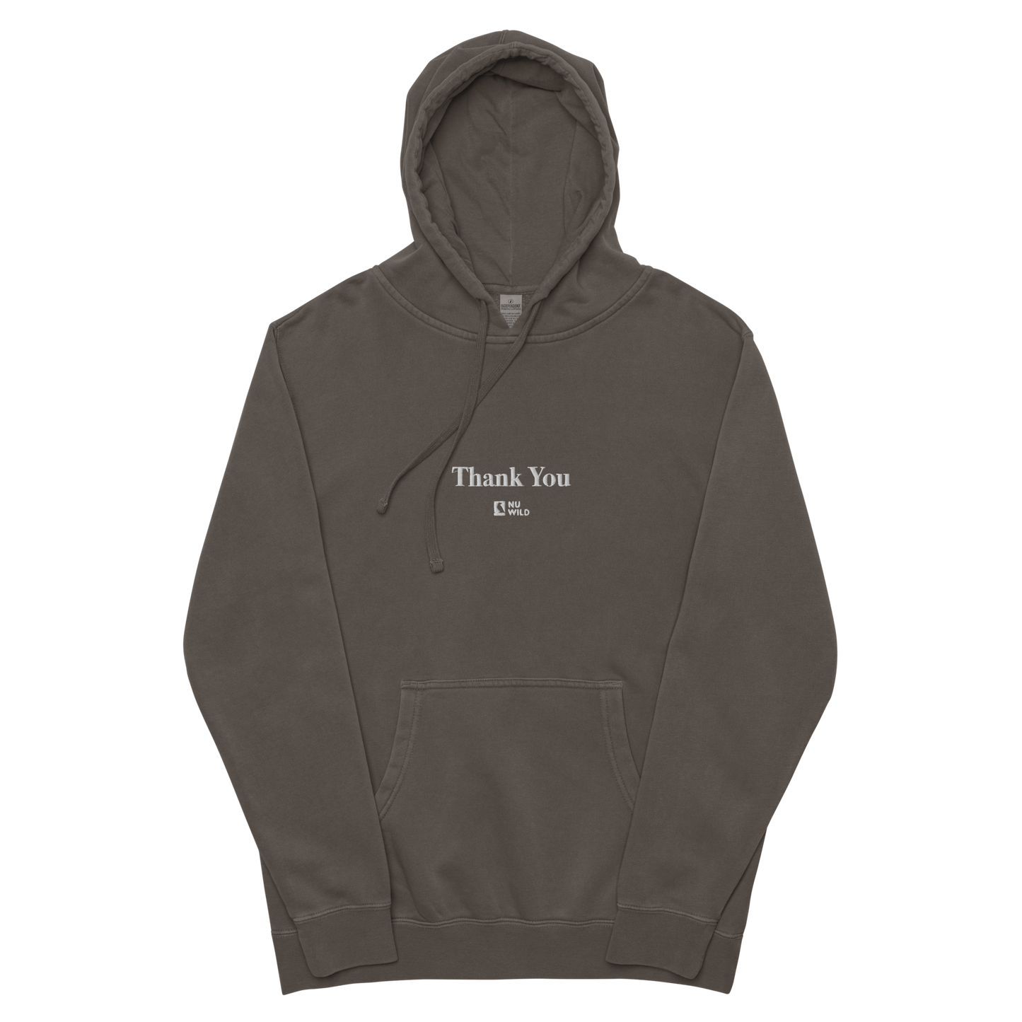 Minimalist "Thank You" Pigment - Dyed Hoodie